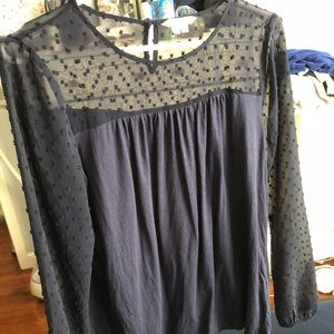 Boden US size 4 - Dobby panel top navy blouse